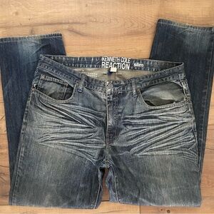 Kenneth Cole Blue Slim Jeans with Vintage Wash